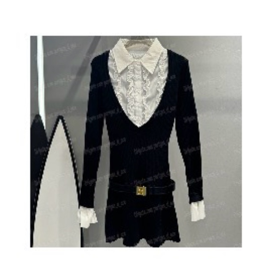 Free People Black and White Midi Dress